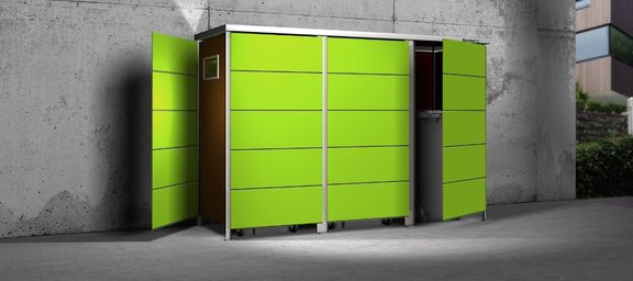 Mülltonnenbox, Trashsystem von Garten Q. Bei Ziller in Nürnberg.