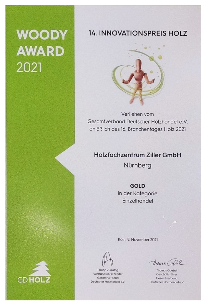 Innovationspreis Holz - Gold